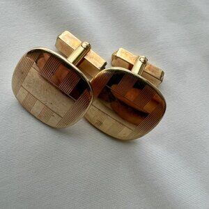 Vintage Anson 12 K Gold Filled GF Slanted Square Cuff Links